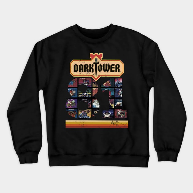 Distressed Dark Tower Board Game Retro Vintage 1981 Crewneck Sweatshirt by Joaddo